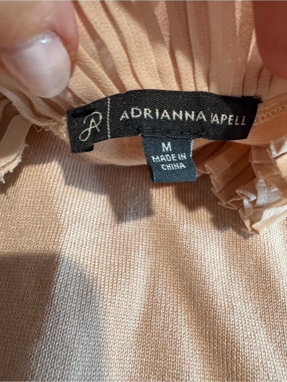 Adrianna Papell Blush Pleated Sleeve Ruffle Neck Sweater – Medium - Picture 13 of 13